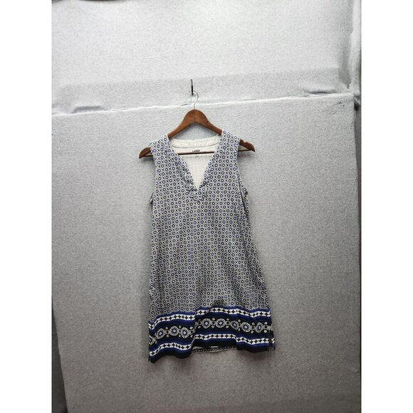 Lands End Sleeveless Shift Dress Geometric Floral Pattern Size S Cotton/Polyeste - Picture 1 of 4